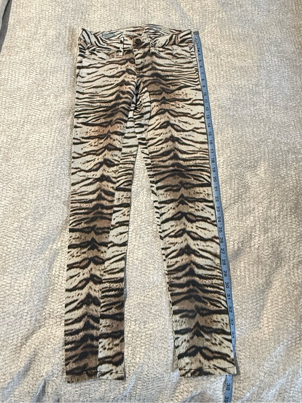 Tiger-Print Women's Stretch Jeans - Brown/Black